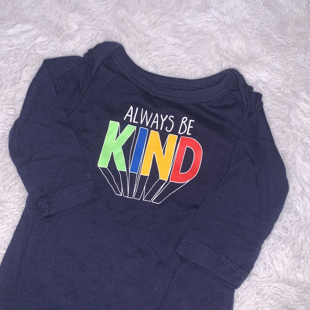 (3 for $10) George 0-3 month navy blue be kind bodysuit - Picture 2 of 3